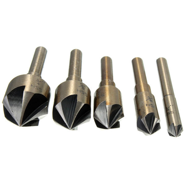 5pcs HSS 82 Degree Deburring Countersink Drill Bits Wood Chamfer Tool - Image 3
